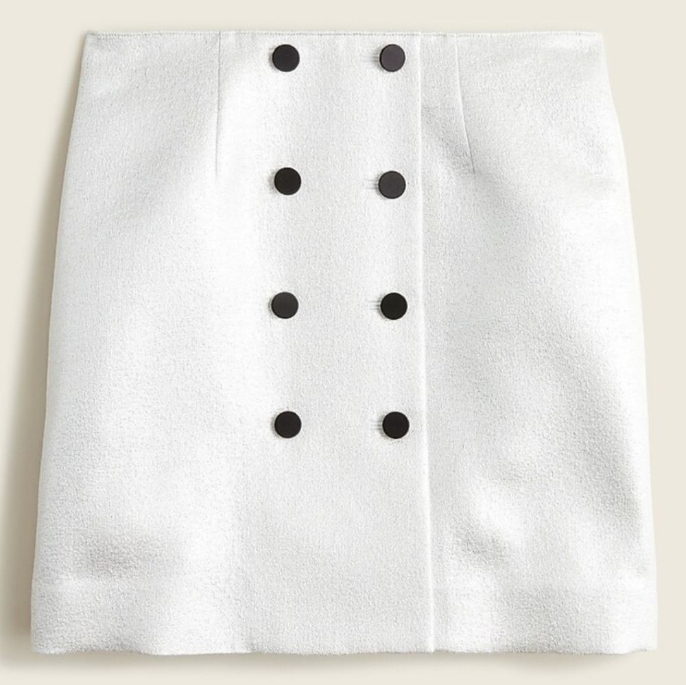 J. Crew Collection - silver Mini Skirt with Black Buttons